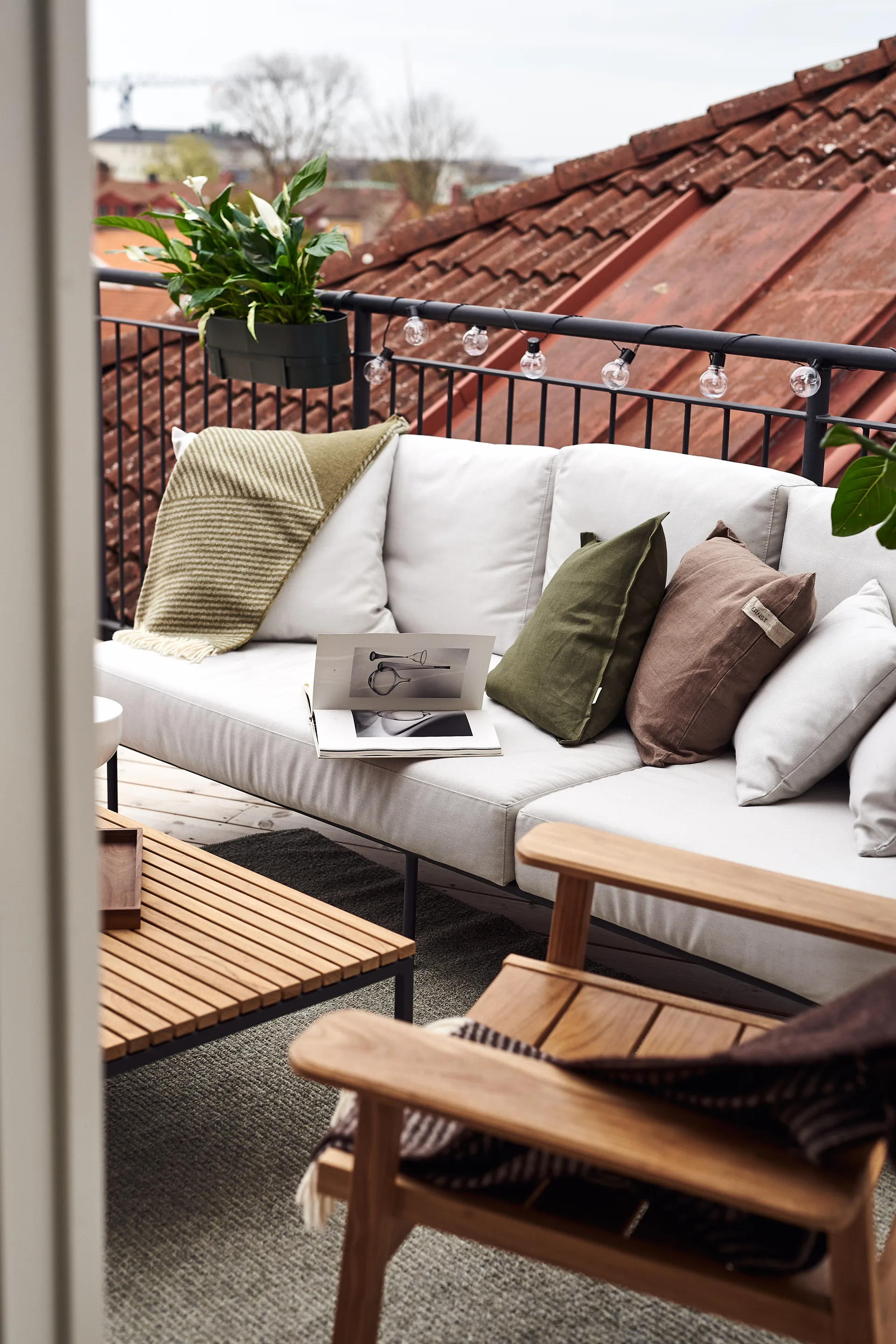 Capa de almofada de linho Calm 50x50 cm, Forest green Scandi Living