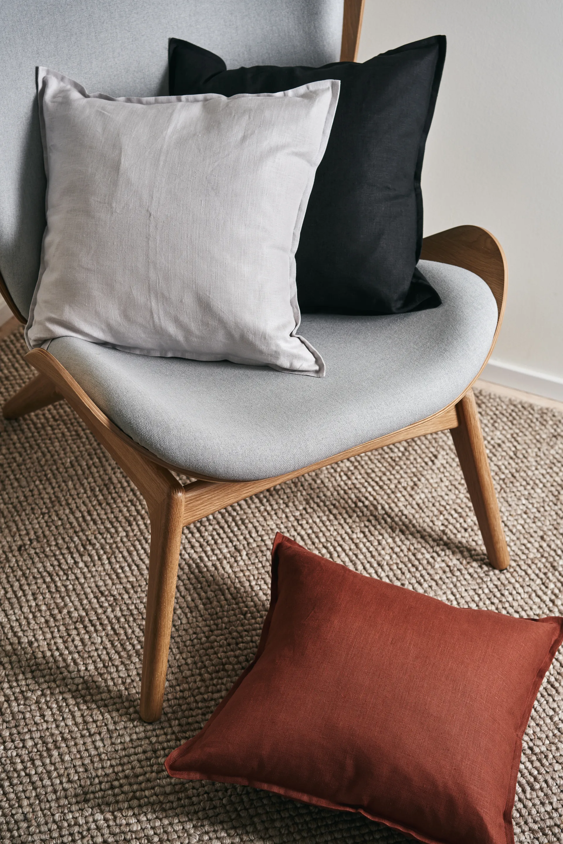 Capa de almofada de linho Calm 50x50 cm, Icy Grey Scandi Living