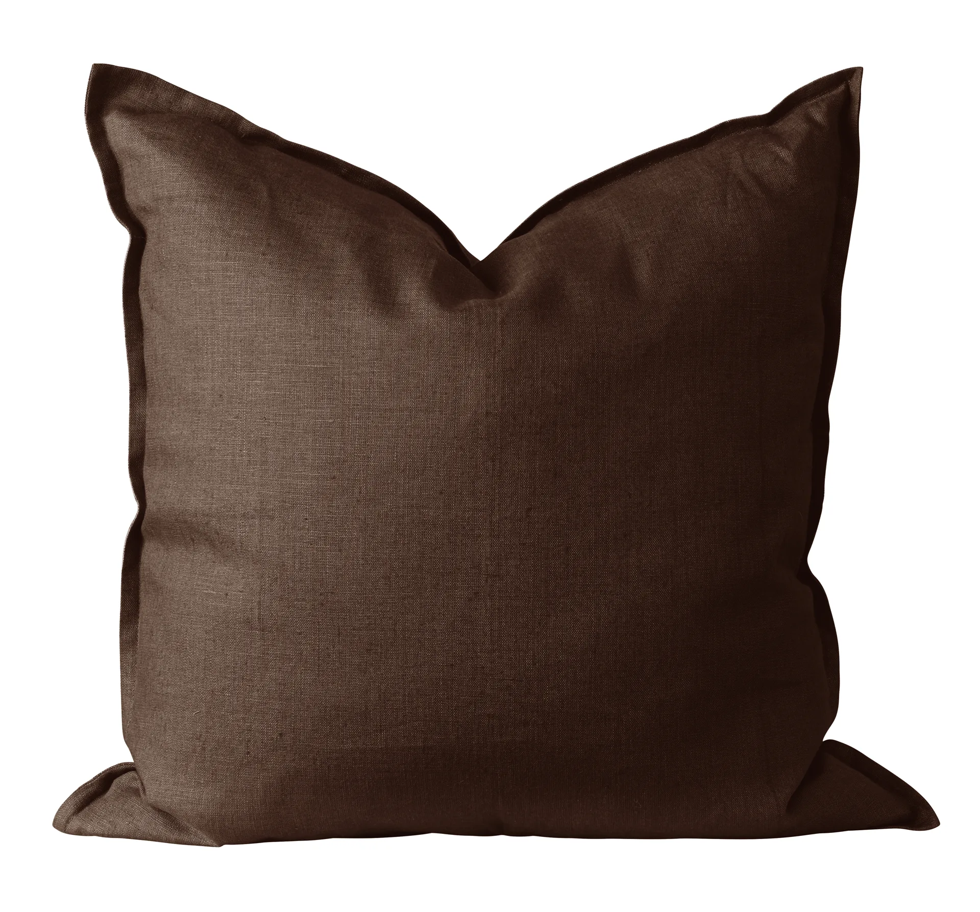 Capa de almofada de linho Calm 50x50 cm, Marrom chocolate Scandi Living