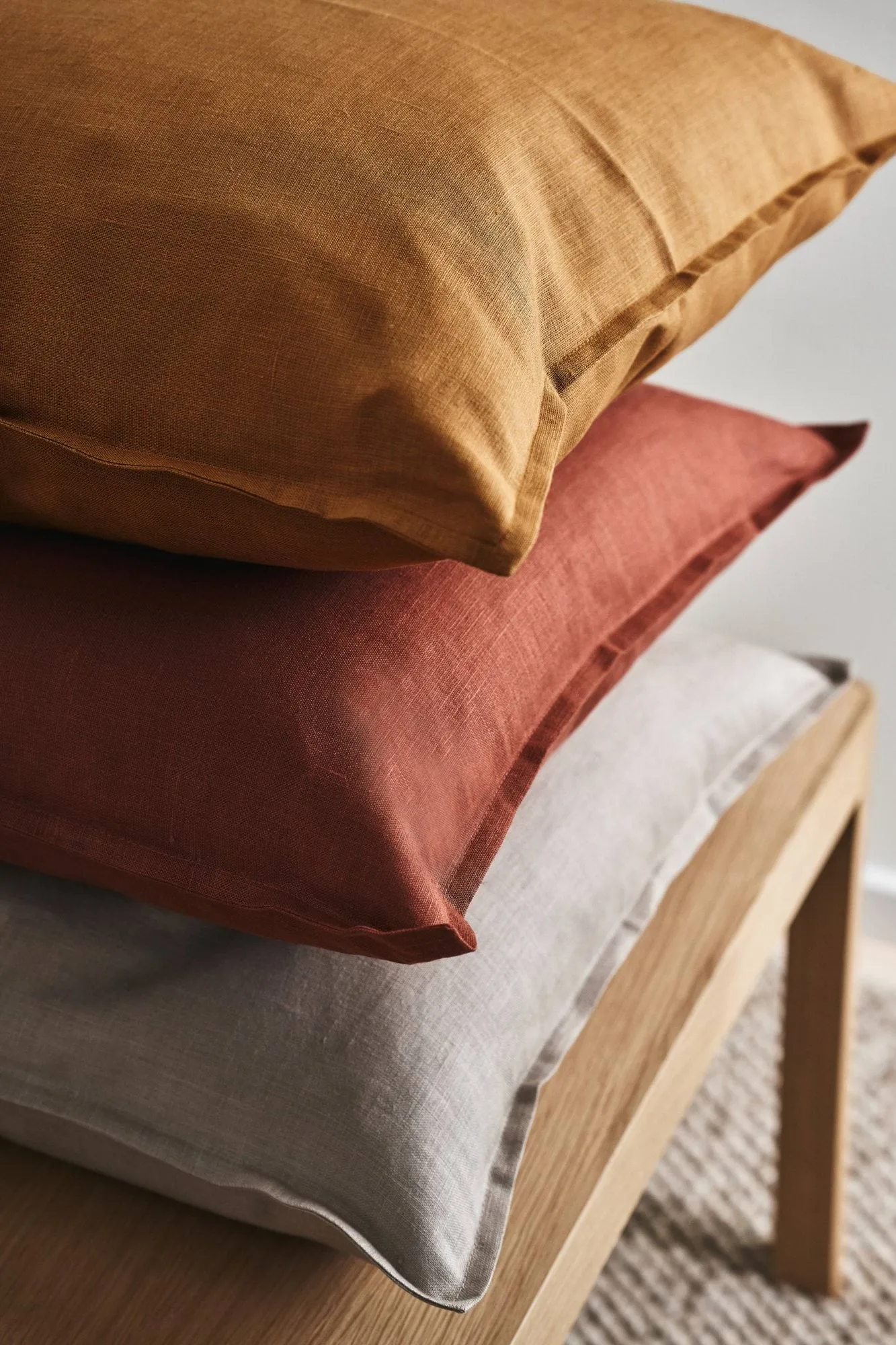 Capa de almofada de linho Calm 50x50 cm, Mustard Scandi Living
