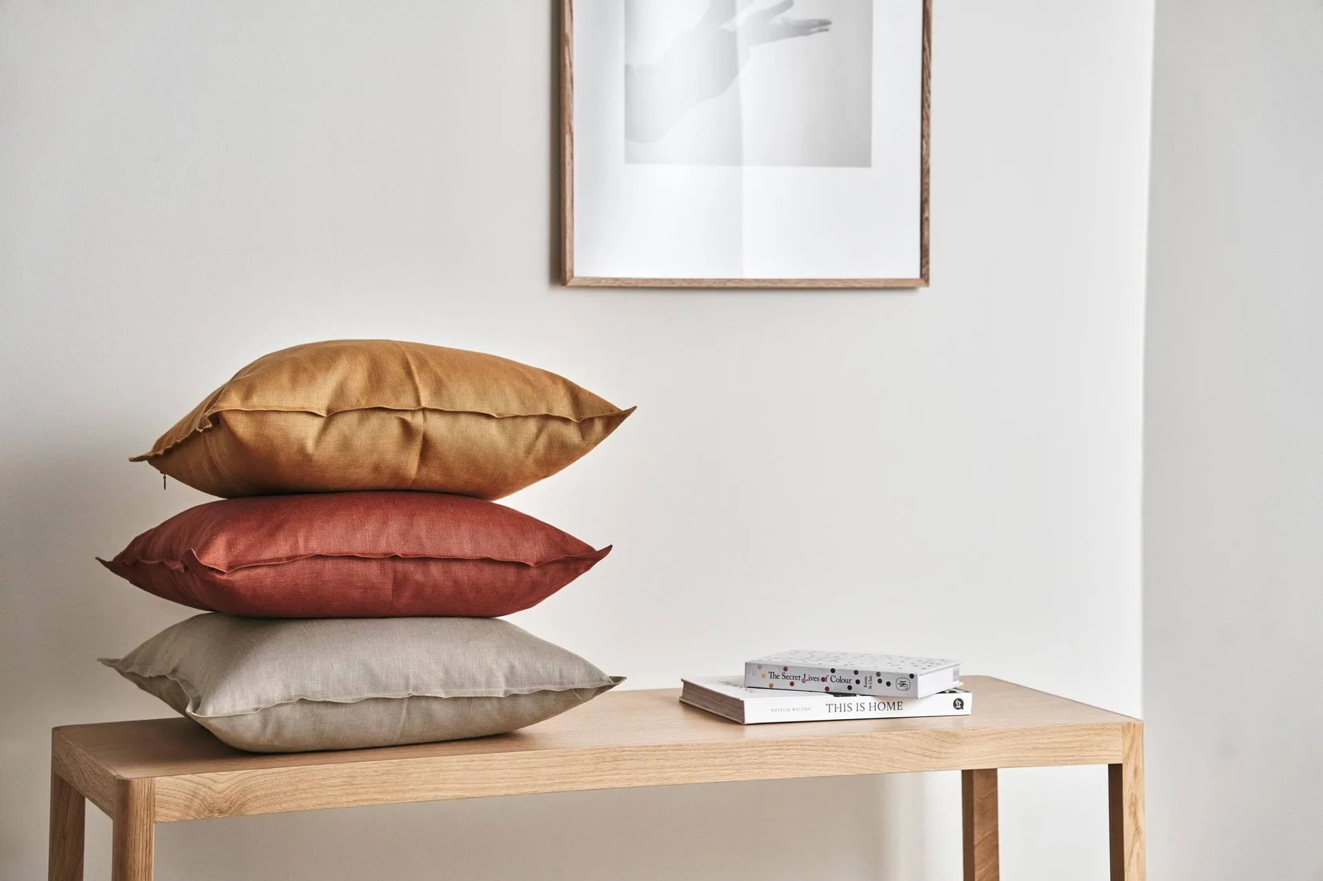 Capa de almofada de linho Calm 50x50 cm, Sand  Scandi Living