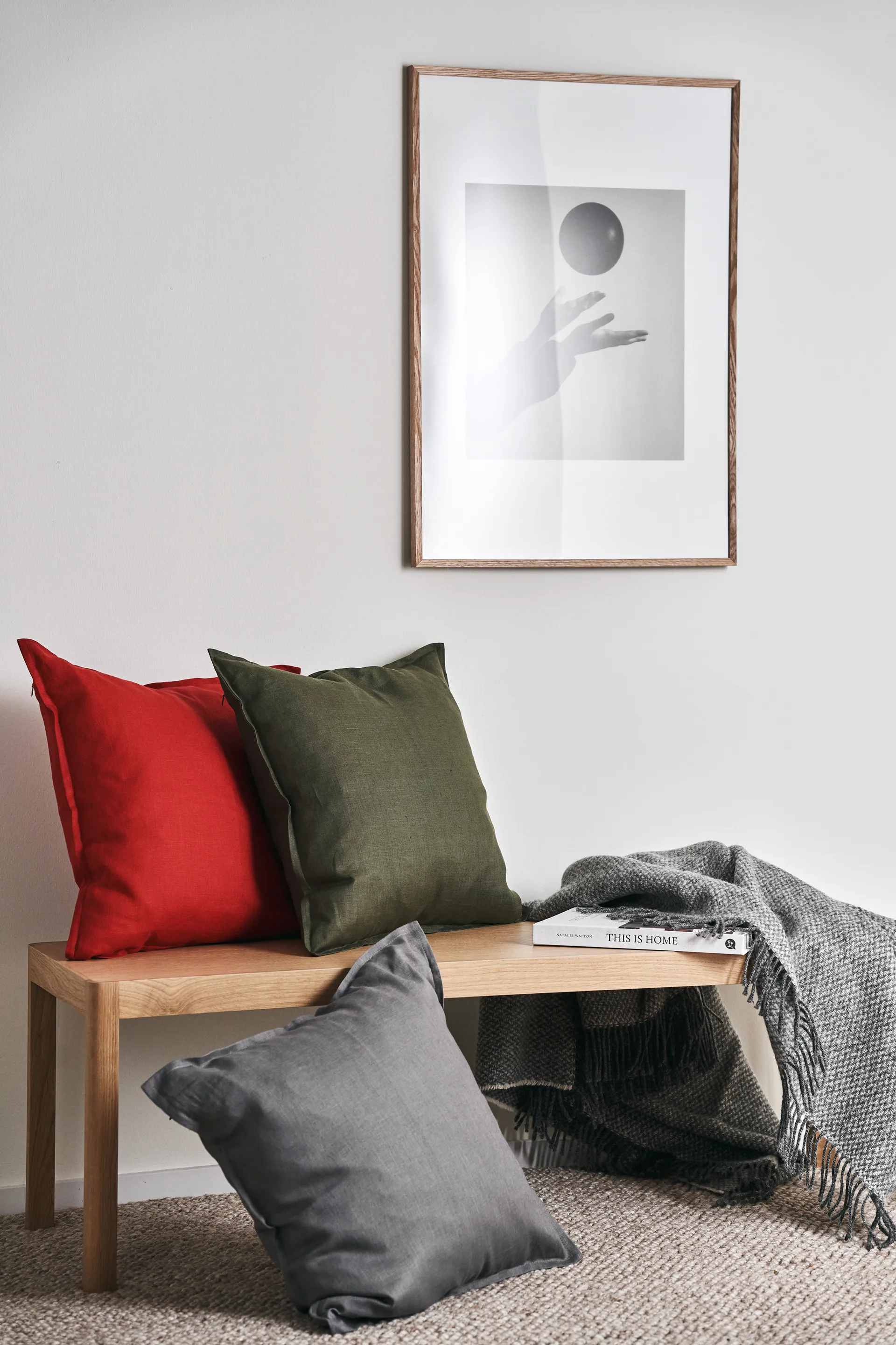 Capa de almofada de linho Calm 50x50 cm, Vermelho Scandi Living