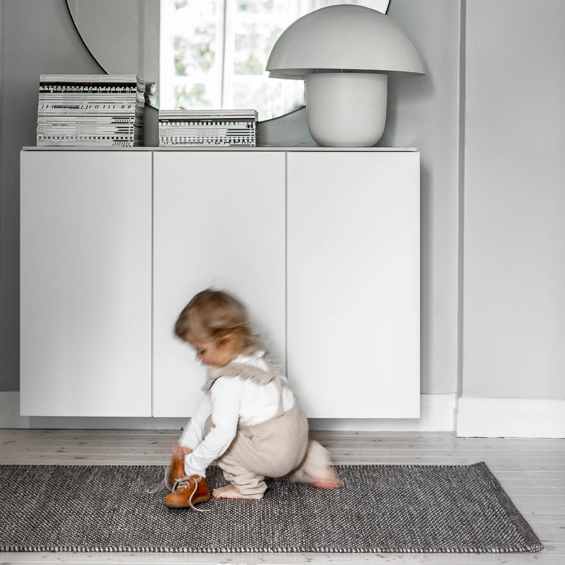 Carpete de lã Lea nature grey, 80x240 cm Scandi Living