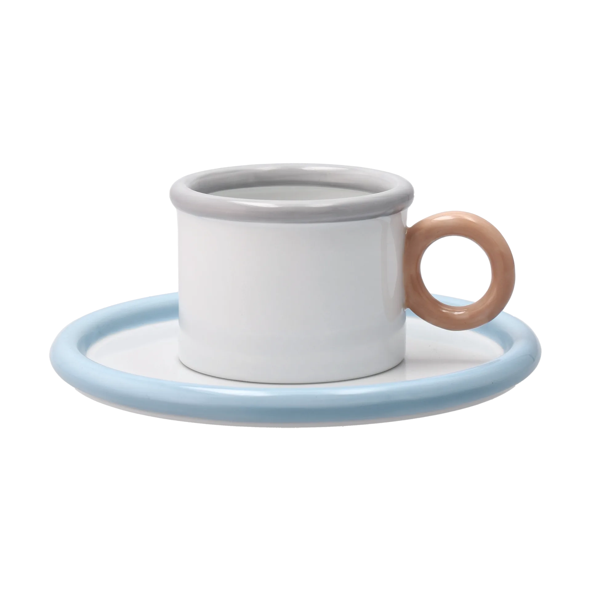 Chávena e pires Chunky, Azul-cinza Scandi Living