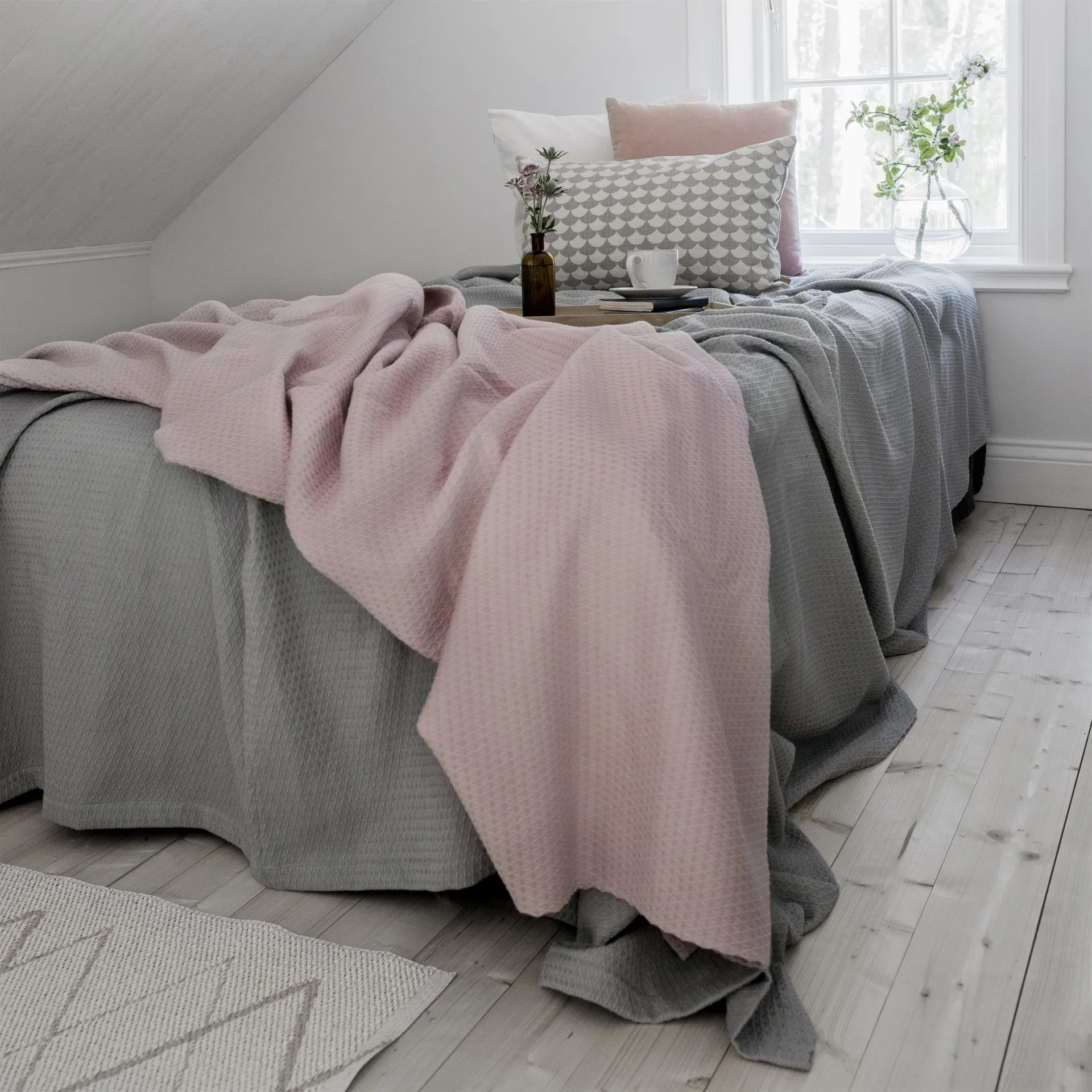 Colcha Kimono 260x260 cm, dusty rose (rosa) Scandi Living