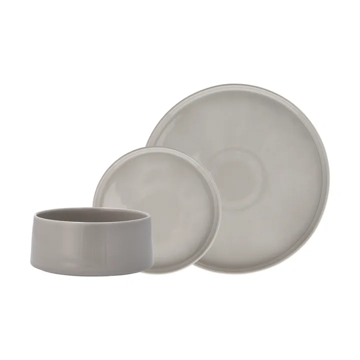 Conjunto de louça Taper 12 peças - Cinza claro - Scandi Living