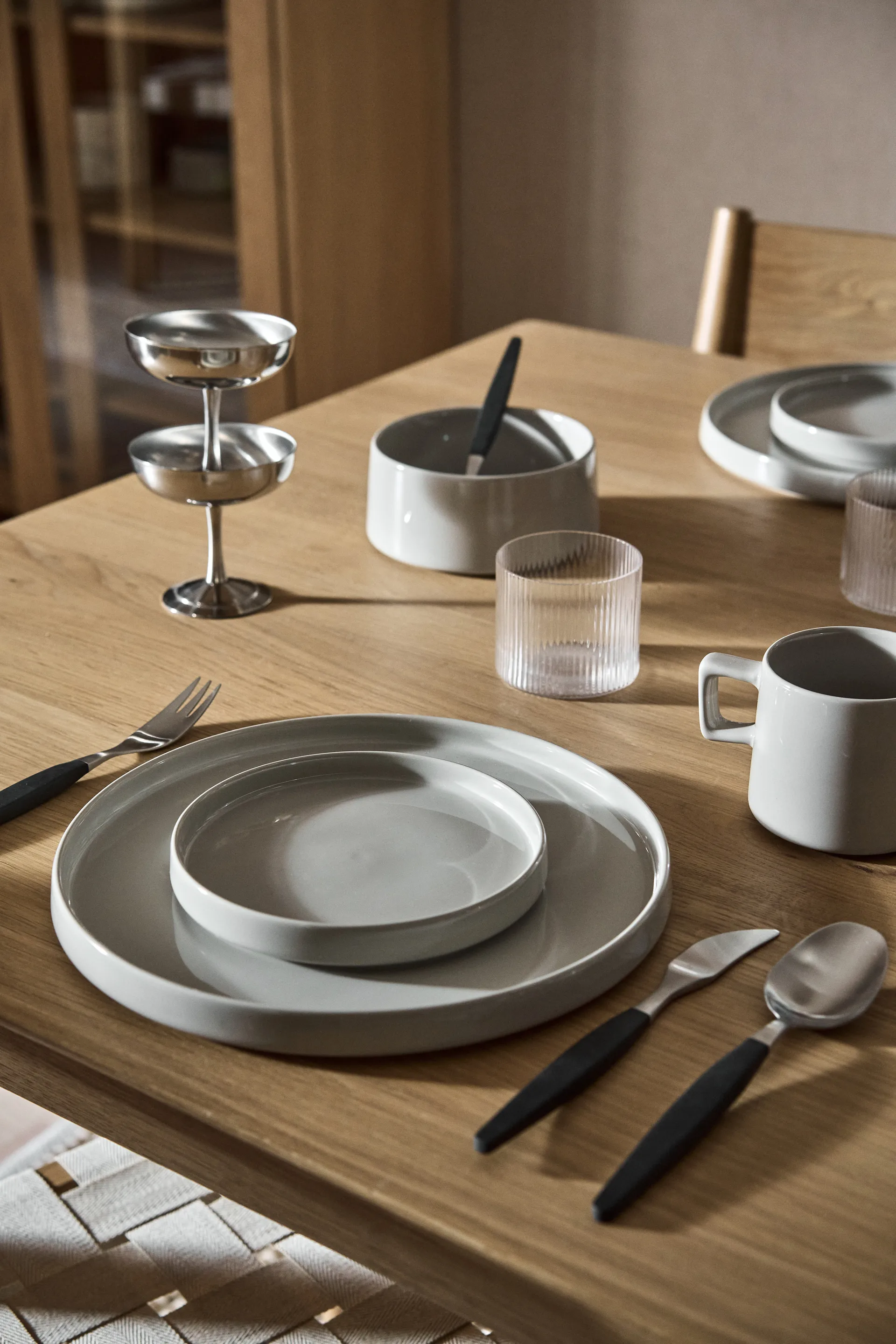 Conjunto de louça Taper 12 peças - Cinza claro,  Scandi Living