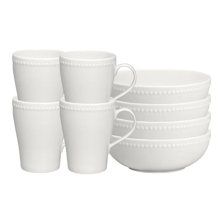 Conjunto de pequeno-almoço Dots, branco - Scandi Living
