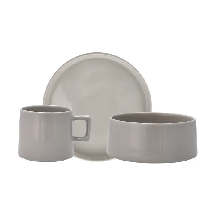 Conjunto de pequeno-almoço Taper 12 peças - Cinza claro - Scandi Living
