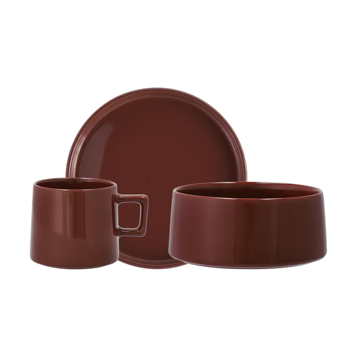 Conjunto de pequeno-almoço Taper 12 peças - Vermelho - Scandi Living