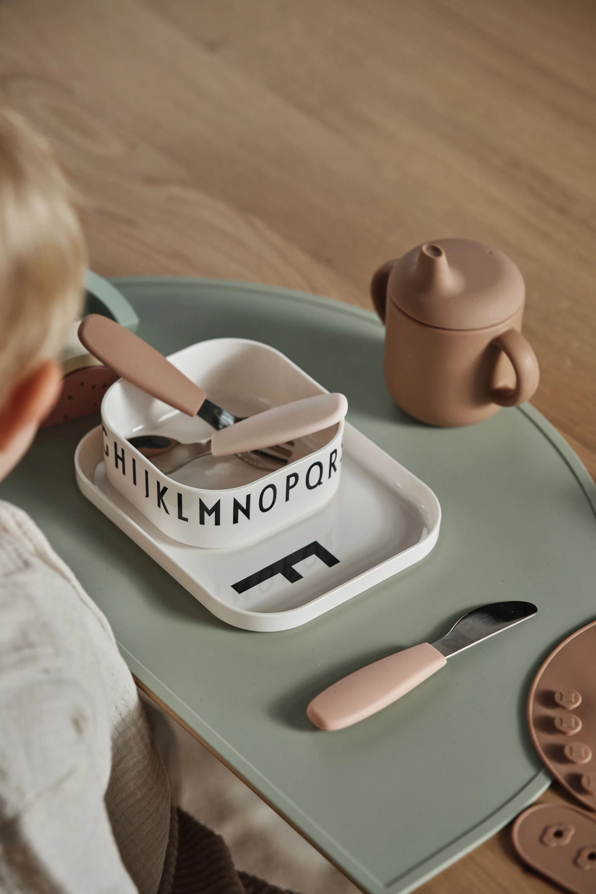 Conjunto de talheres de silicone Dine 3 peças, Blush Scandi Living