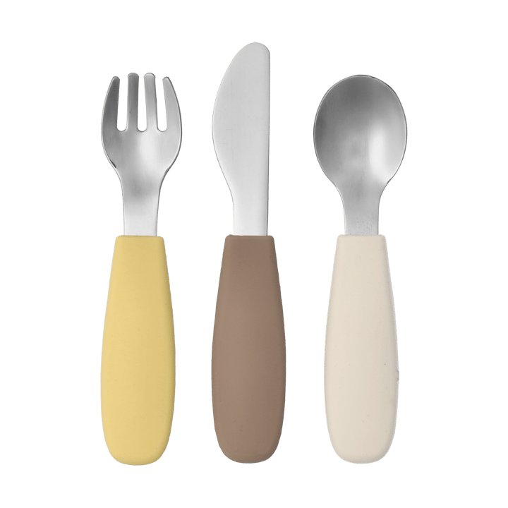 Conjunto de talheres de silicone Dine 3 peças - Taupe - Scandi Living