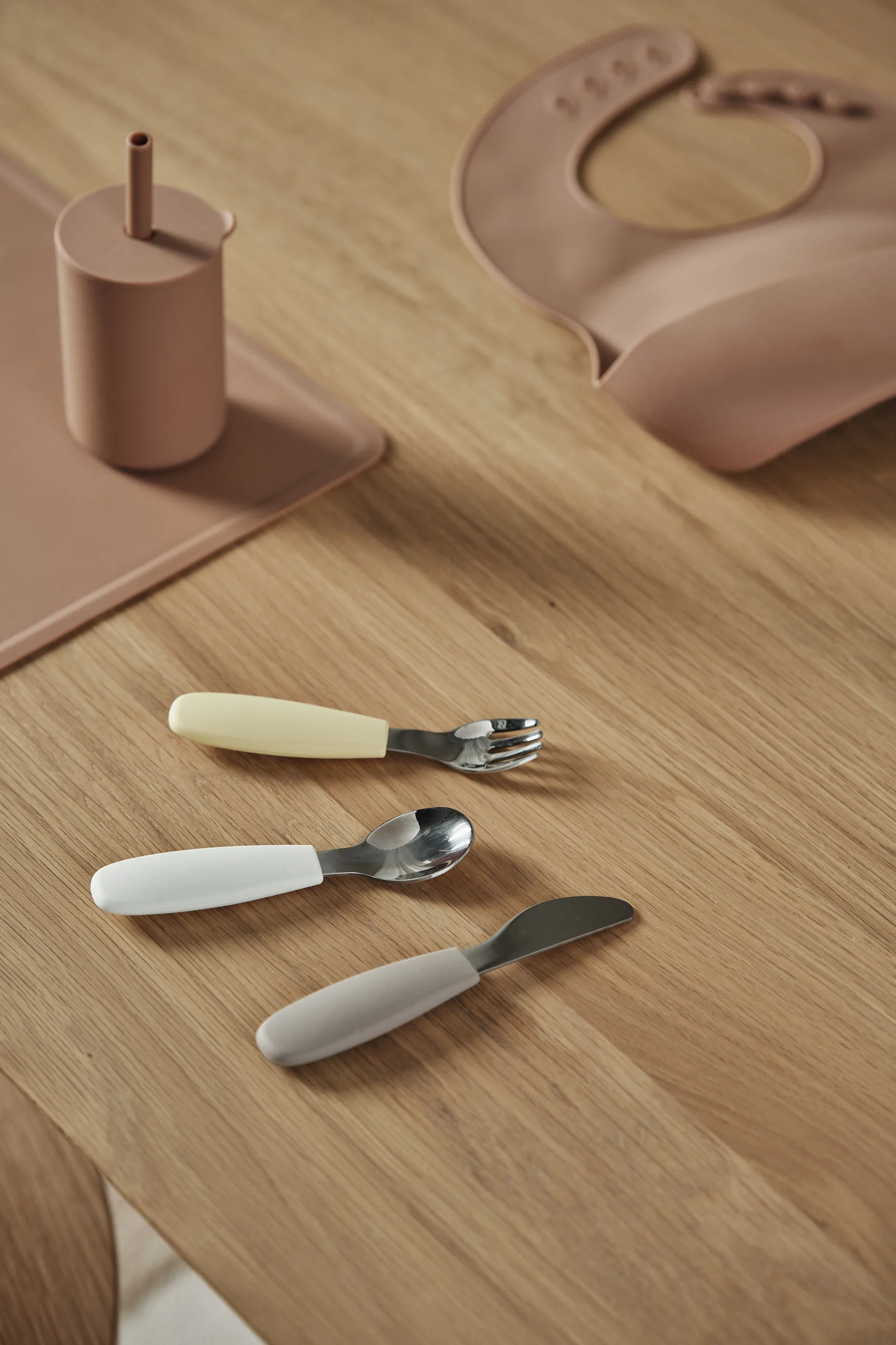 Conjunto de talheres de silicone Dine 3 peças, Taupe Scandi Living