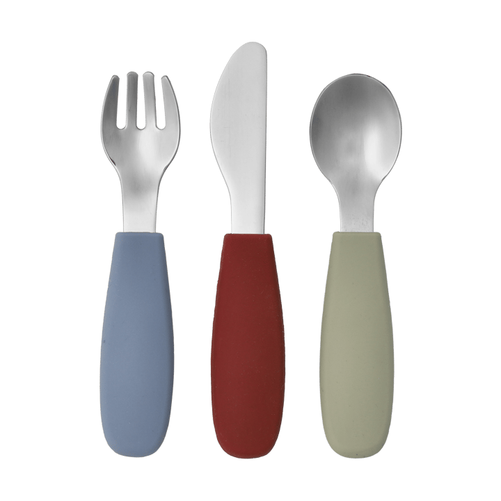 Conjunto de talheres de silicone Dine 3 peças, Verde-azul Scandi Living