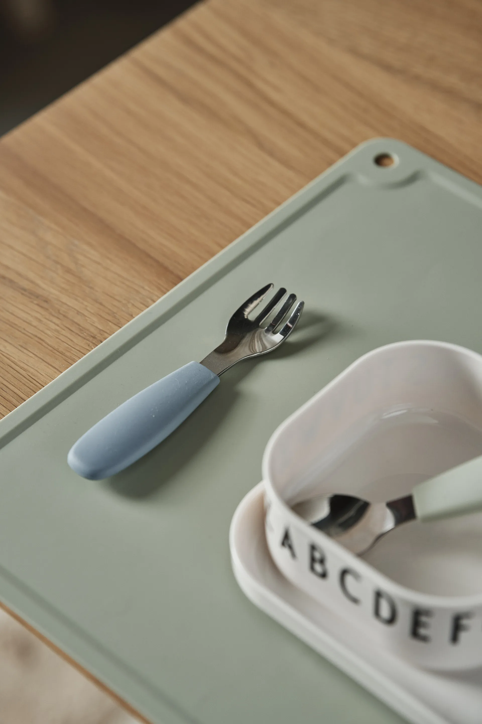 Conjunto de talheres de silicone Dine 3 peças, Verde-azul Scandi Living