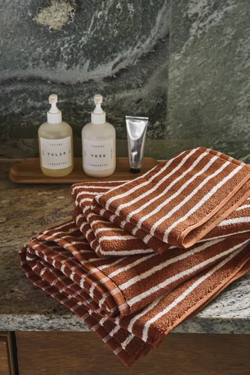 Conjunto de toalhas Drift 4 peças - Marrom-branco - Scandi Living