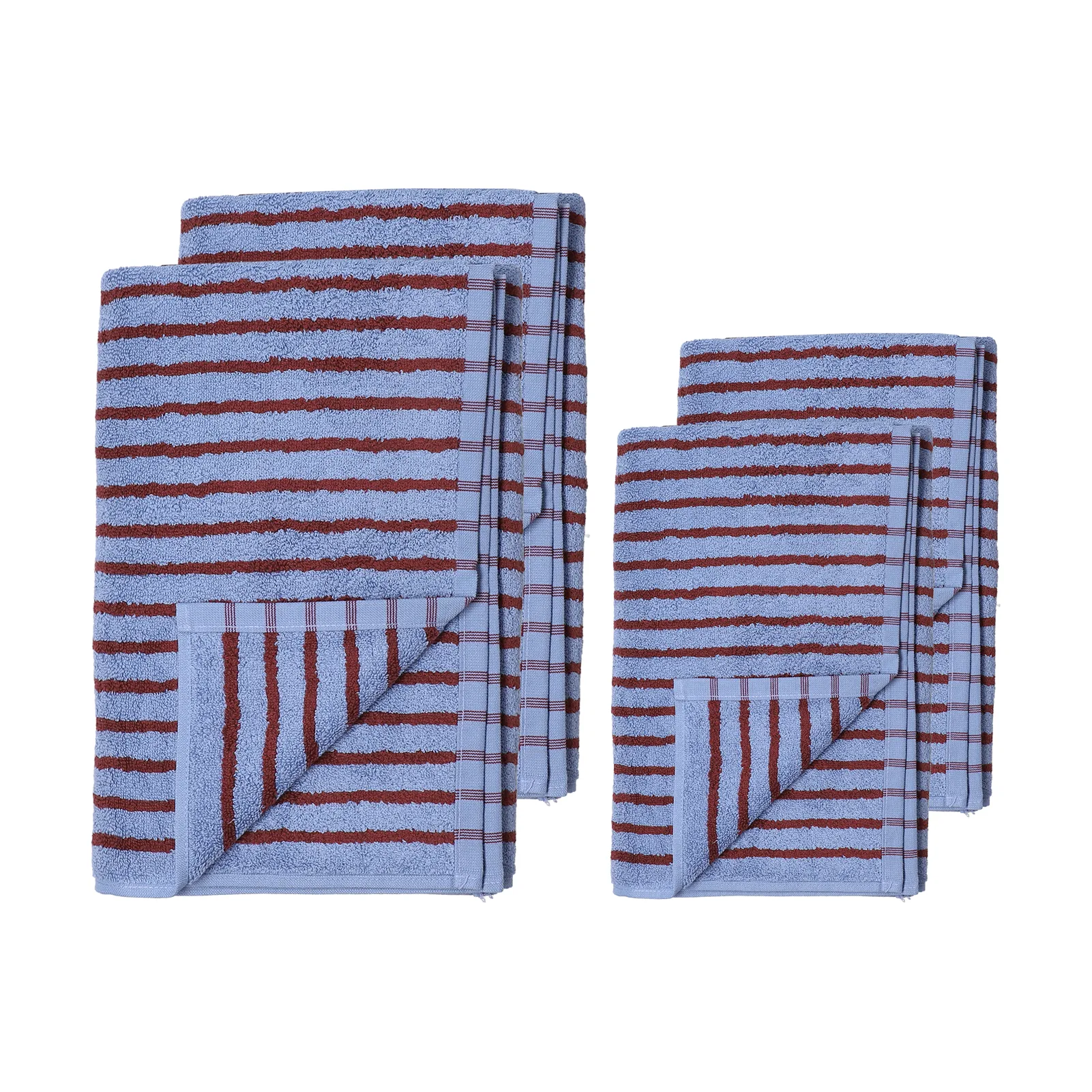 Conjunto de toalhas Drift 4 peças - Rosa-vermelho,  Scandi Living