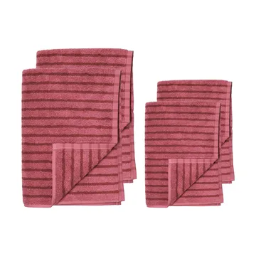 Conjunto de toalhas Drift 4 peças - Rosa-vermelho - Scandi Living