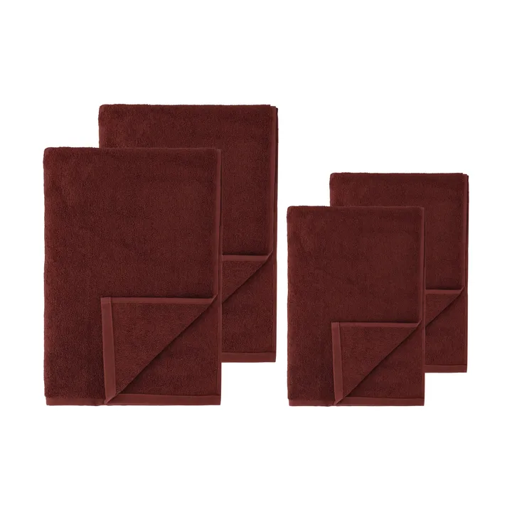 Conjunto de toalhas Drift 4 peças - Vermelho - Scandi Living
