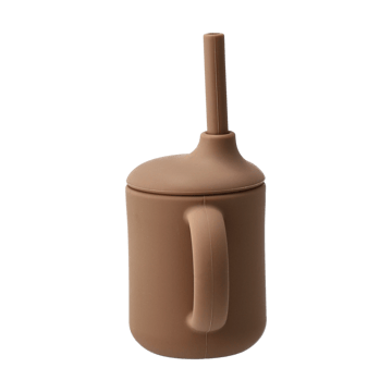 Copo Idun com canudo de silicone 120 ml - Avelã - Scandi Living