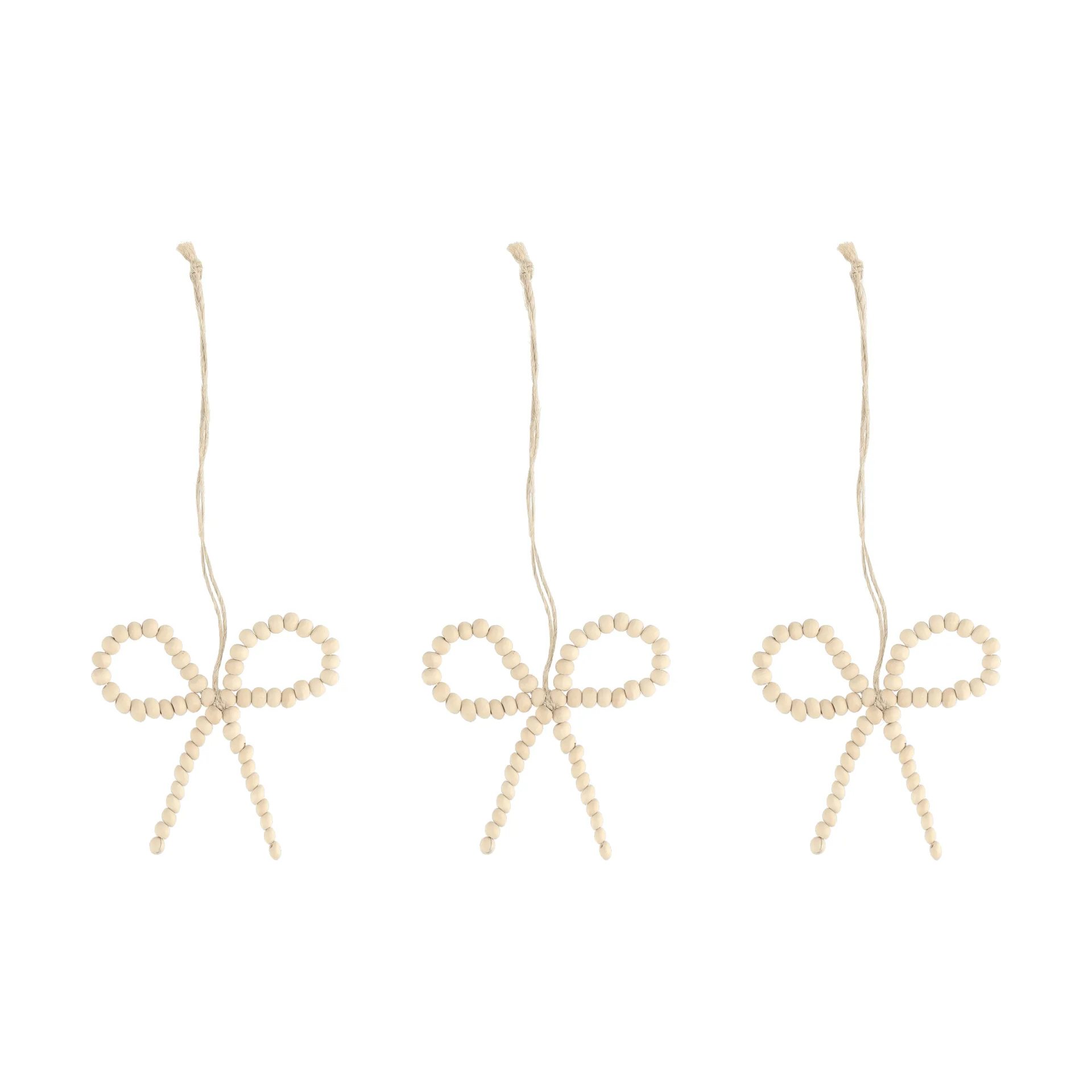 Craft enfeite de árvore de Natal laço, pack de 3, natural Scandi Living