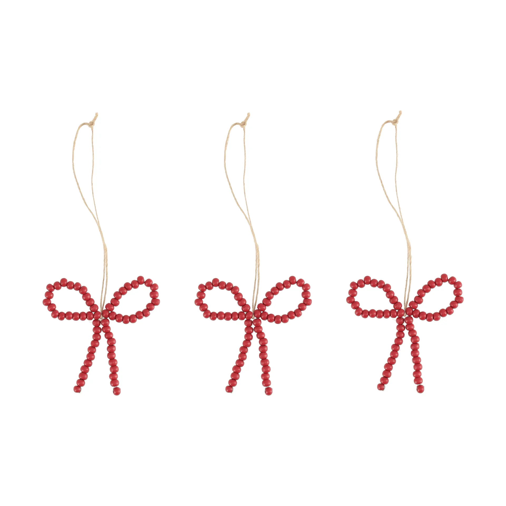 Craft enfeite de árvore de Natal laço, pack de 3, Vermelho Scandi Living