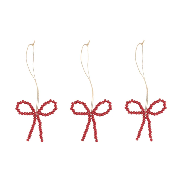 Craft enfeite de árvore de Natal laço, pack de 3 - Vermelho - Scandi Living