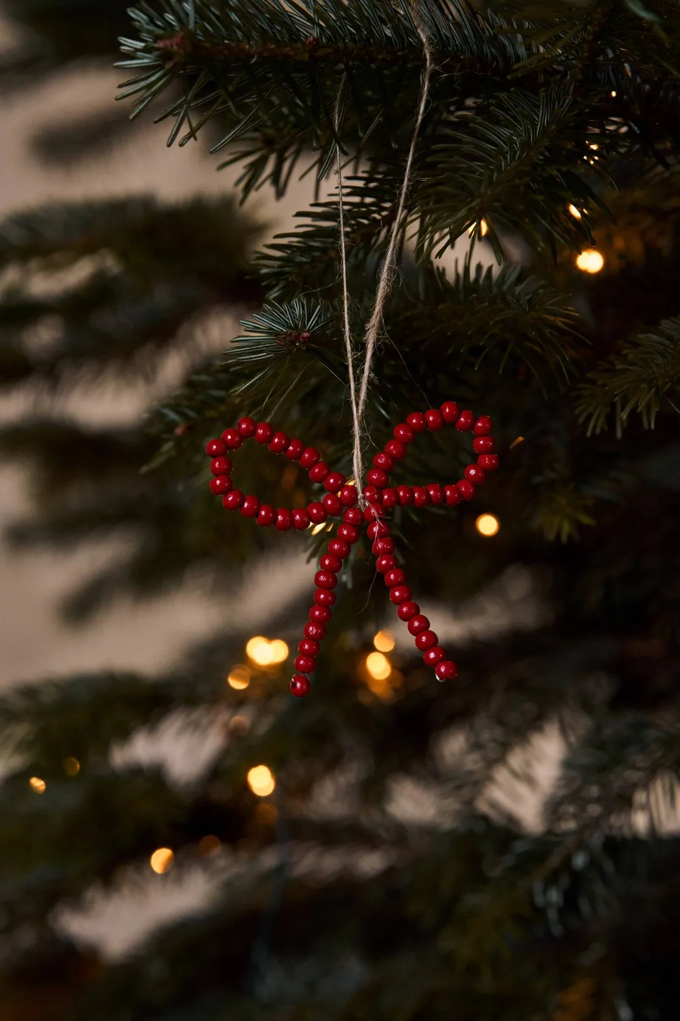 Craft enfeite de árvore de Natal laço, pack de 3, Vermelho Scandi Living