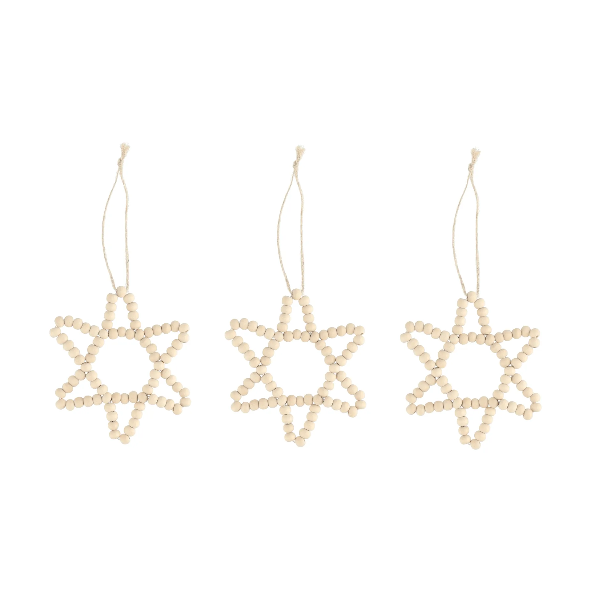 Craft enfeite de árvore estrela, conjunto de 3 peças, natural Scandi Living