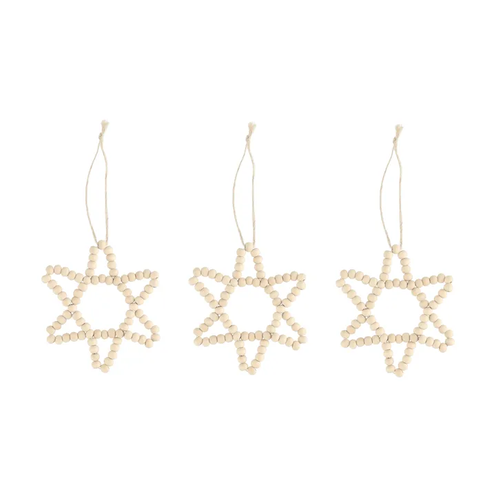 Craft enfeite de árvore estrela, conjunto de 3 peças - natural - Scandi Living
