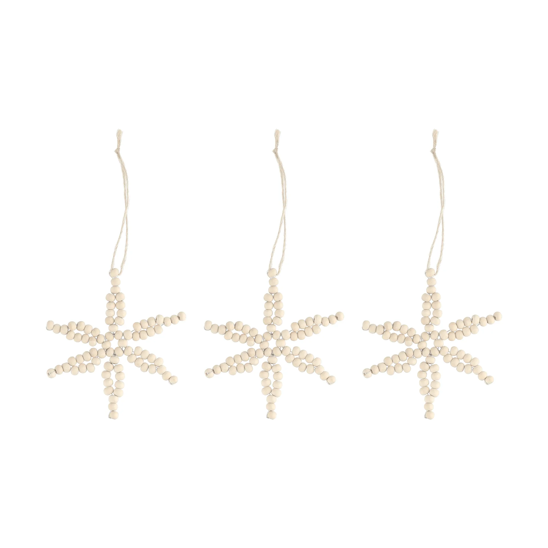 Craft enfeite de Natal floco de neve, pack de 3, natural Scandi Living