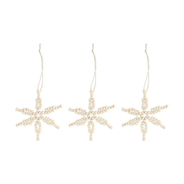 Craft enfeite de Natal floco de neve, pack de 3 - natural - Scandi Living