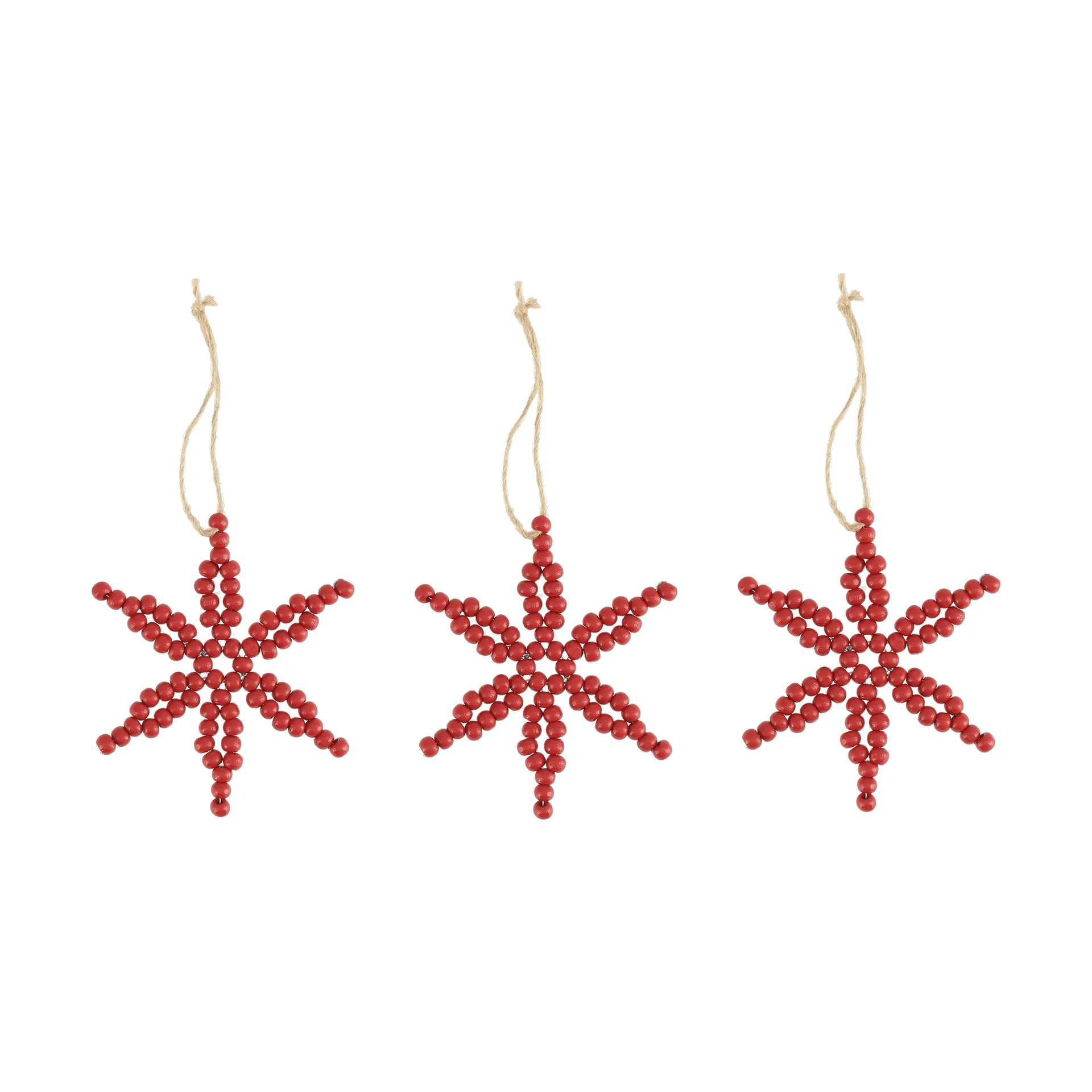 Craft enfeite de Natal floco de neve, pack de 3, Vermelho Scandi Living