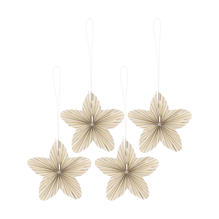 Decoração de árvore de Natal Twinkle 4 unidades - Listrado dourado - Scandi Living