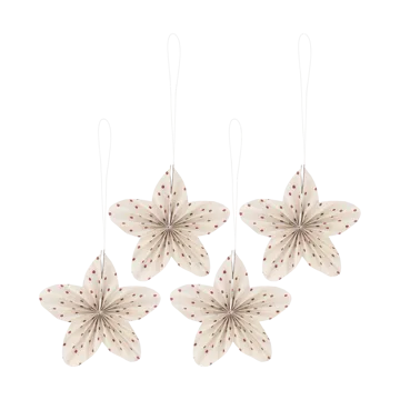 Decoração de árvore de Natal Twinkle 4 unidades - Vermelho com bolinhas - Scandi Living