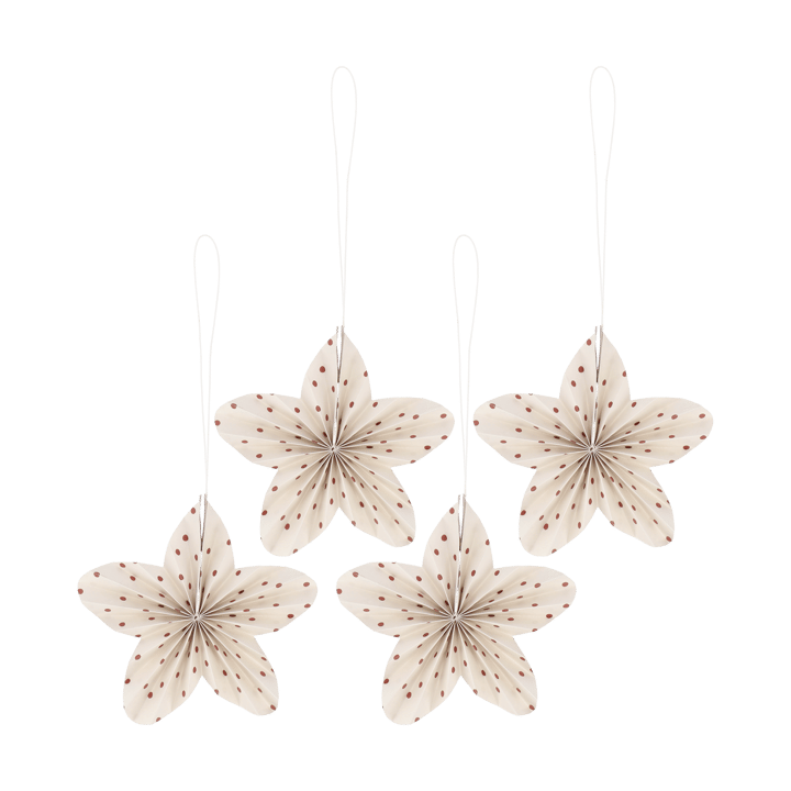 Decoração de árvore de Natal Twinkle 4 unidades - Vermelho com bolinhas - Scandi Living