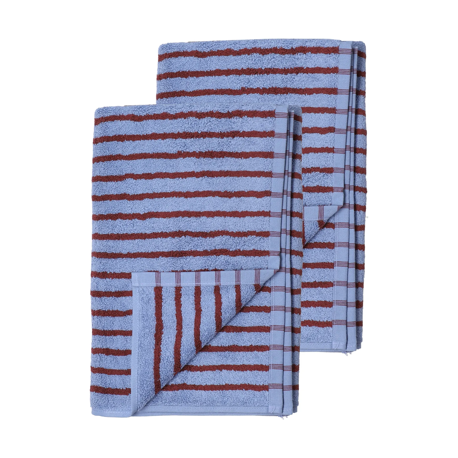 Drift toalhas de banho 100x150 cm pack de 2 - Azul-vermelho Scandi Living