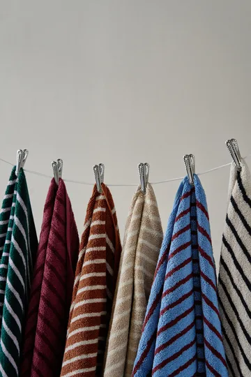 Drift toalhas de banho 100x150 cm pack de 2 - Azul-vermelho - Scandi Living