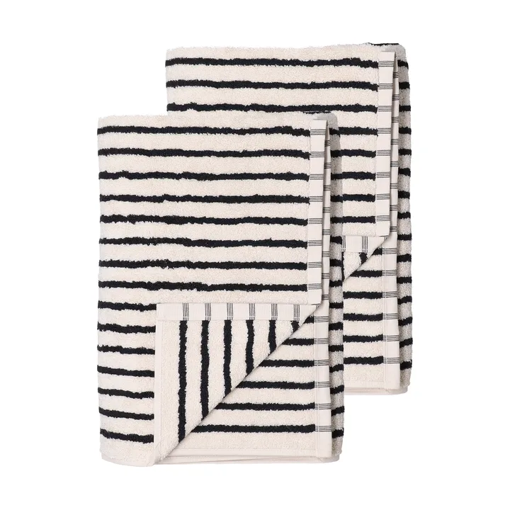 Drift toalhas de banho 100x150 cm pack de 2 - Branco-preto - Scandi Living