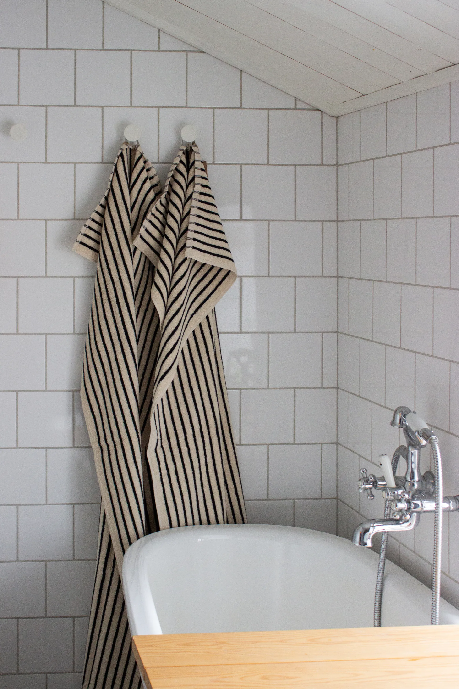 Drift toalhas de banho 100x150 cm pack de 2 - Branco-preto Scandi Living