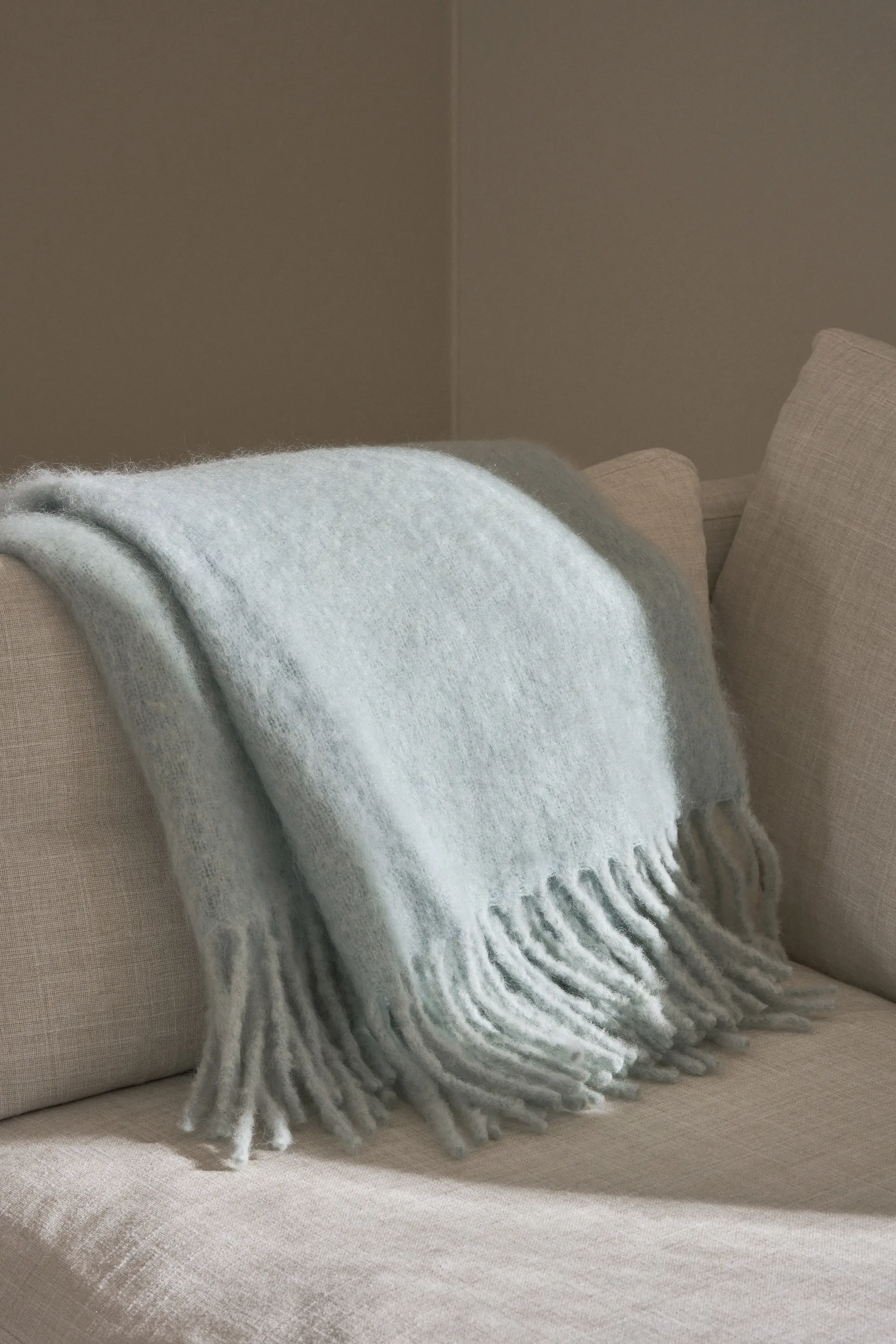 Dune mohair manta 130x170 cm, Azul gelo Scandi Living