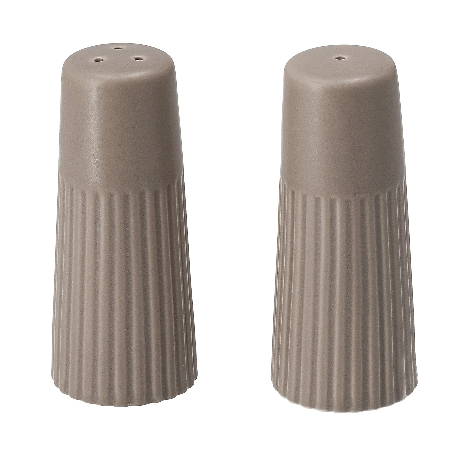 Edge saleiro e pimenteiro 2 peças, Taupe, Ø3,8x8,7 cm Scandi Living Edge saleiro e pimenteiro 2 peças, Taupe, Ø3,8x8,7 cm Scandi Living