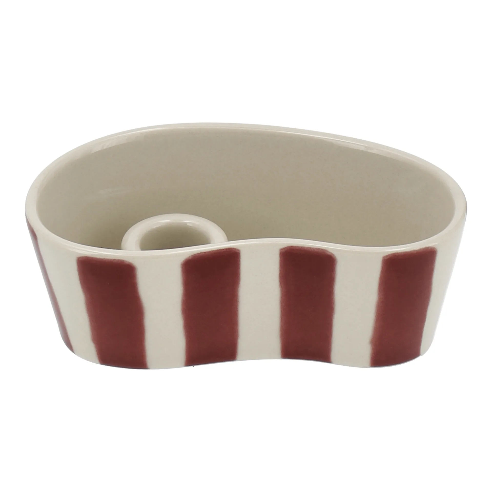 Ember castiçal, Vermelho-branco, 8x14 cm Scandi Living