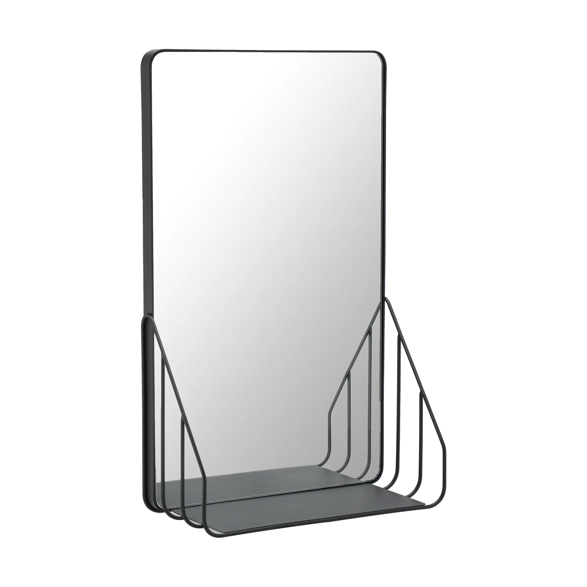 Espelho Nod com prateleira 30x50 cm, Black Scandi Living