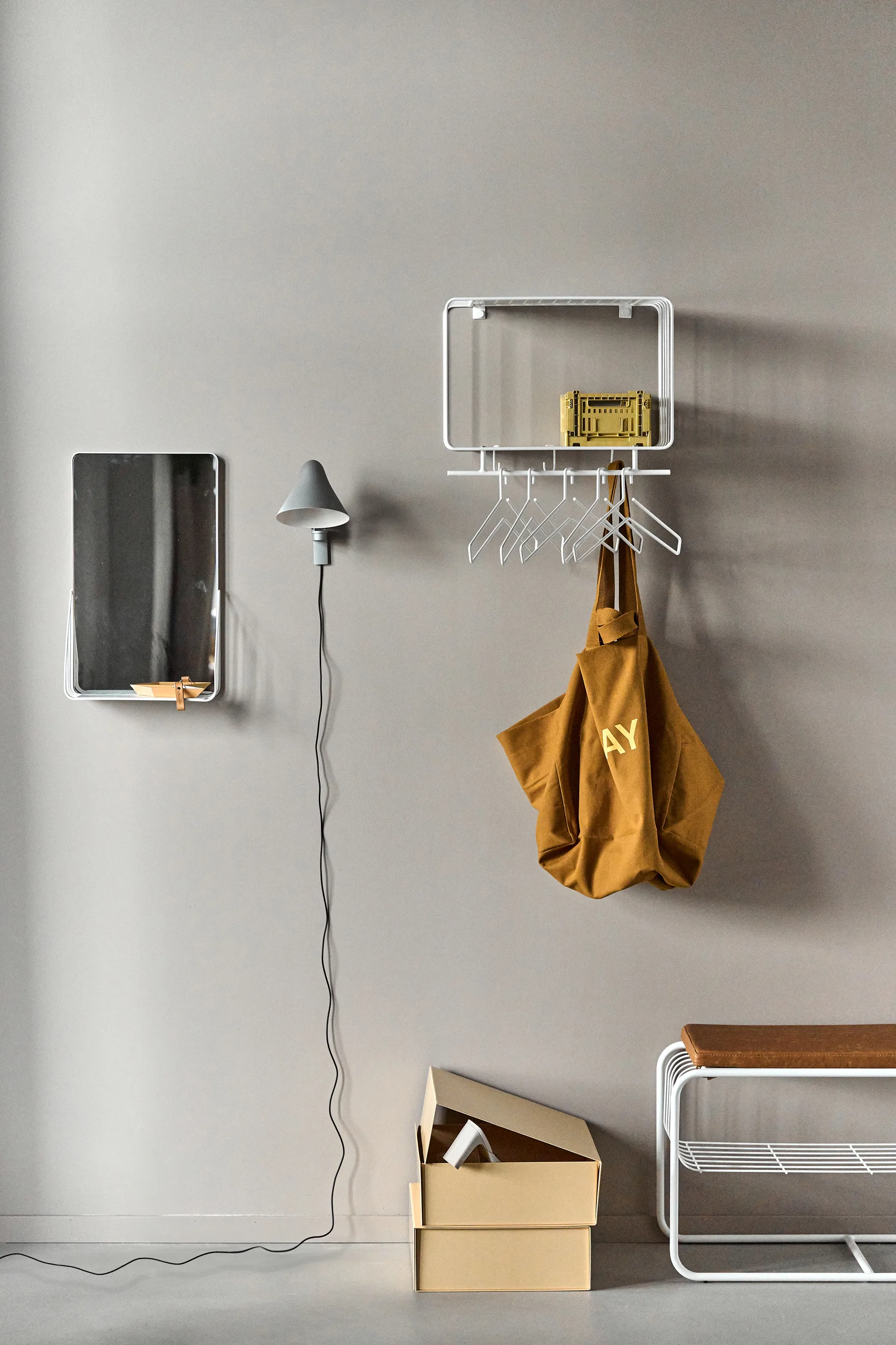 Espelho Nod com prateleira 30x50 cm, White Scandi Living