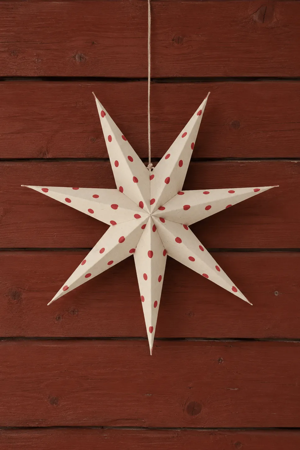 Estrela de Natal branco-manchado de vermelho Bare, 60 cm Scandi Living