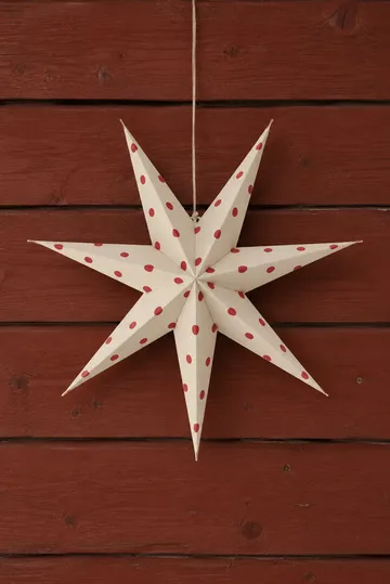 Estrela de Natal branco-manchado de vermelho Bare - 60 cm - Scandi Living