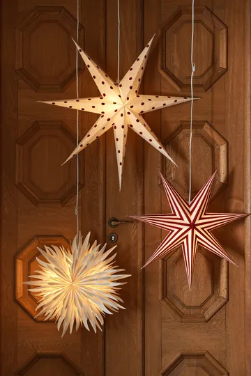 Estrela de Natal branco-manchado de vermelho Bare - 80 cm - Scandi Living