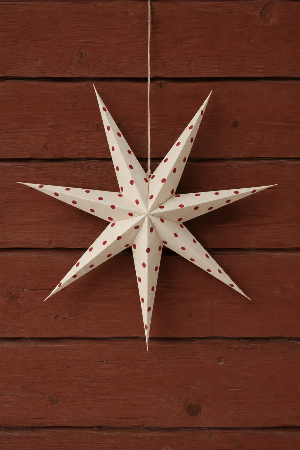 Estrela de Natal branco-manchado de vermelho Bare, 80 cm Scandi Living