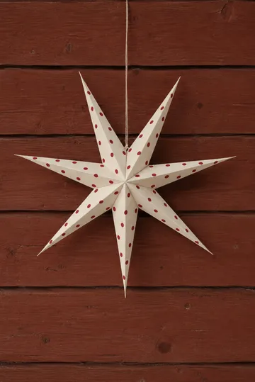 Estrela de Natal branco-manchado de vermelho Bare - 80 cm - Scandi Living